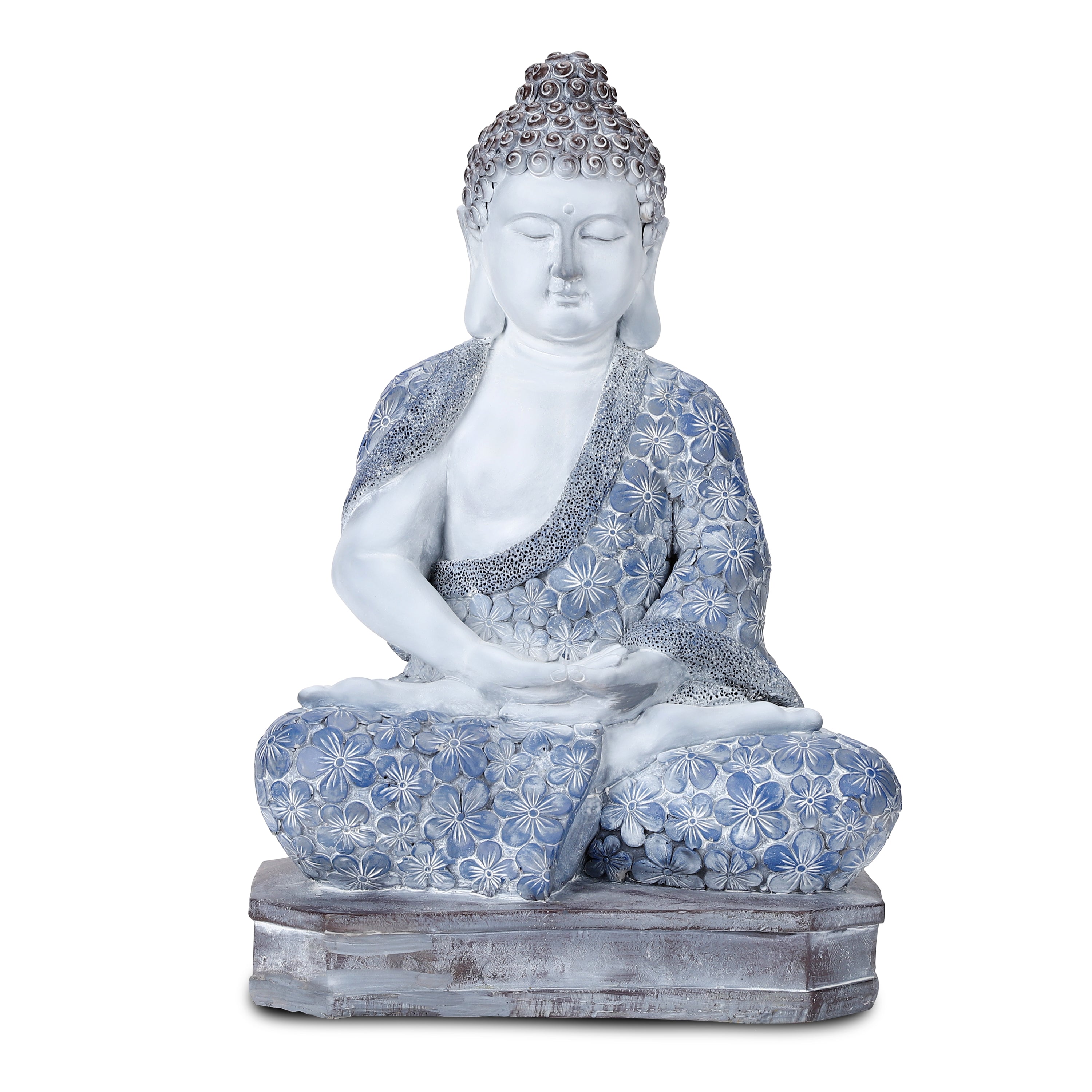 Meditating Buddha with High-Power Solar Spotlight