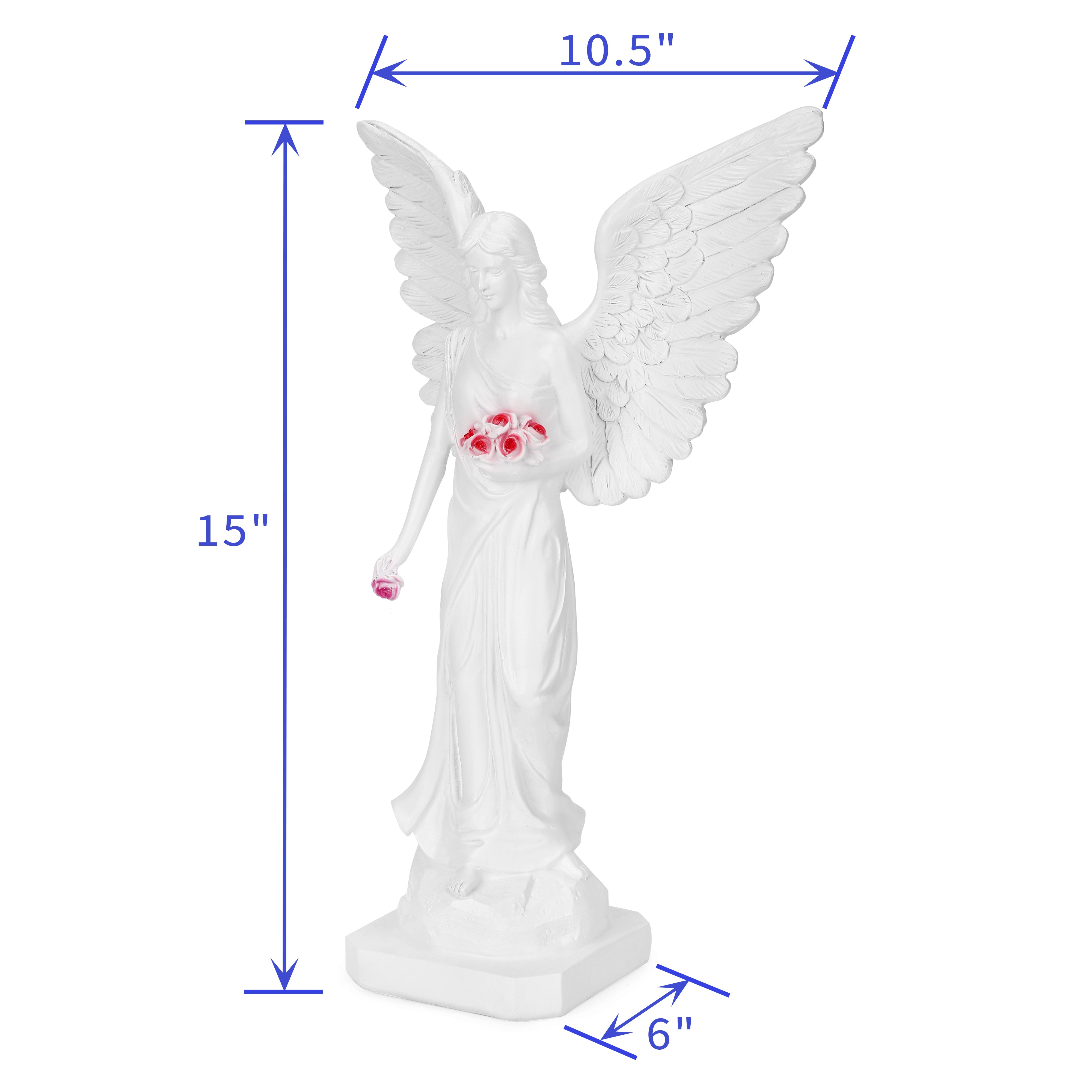 Guardian Angel with High-Power Solar Spotlight (Open Wings)