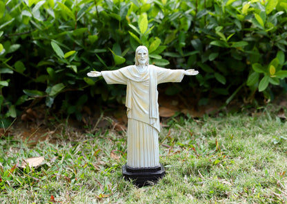 Jesus Statue with High-Power Solar Spotlight