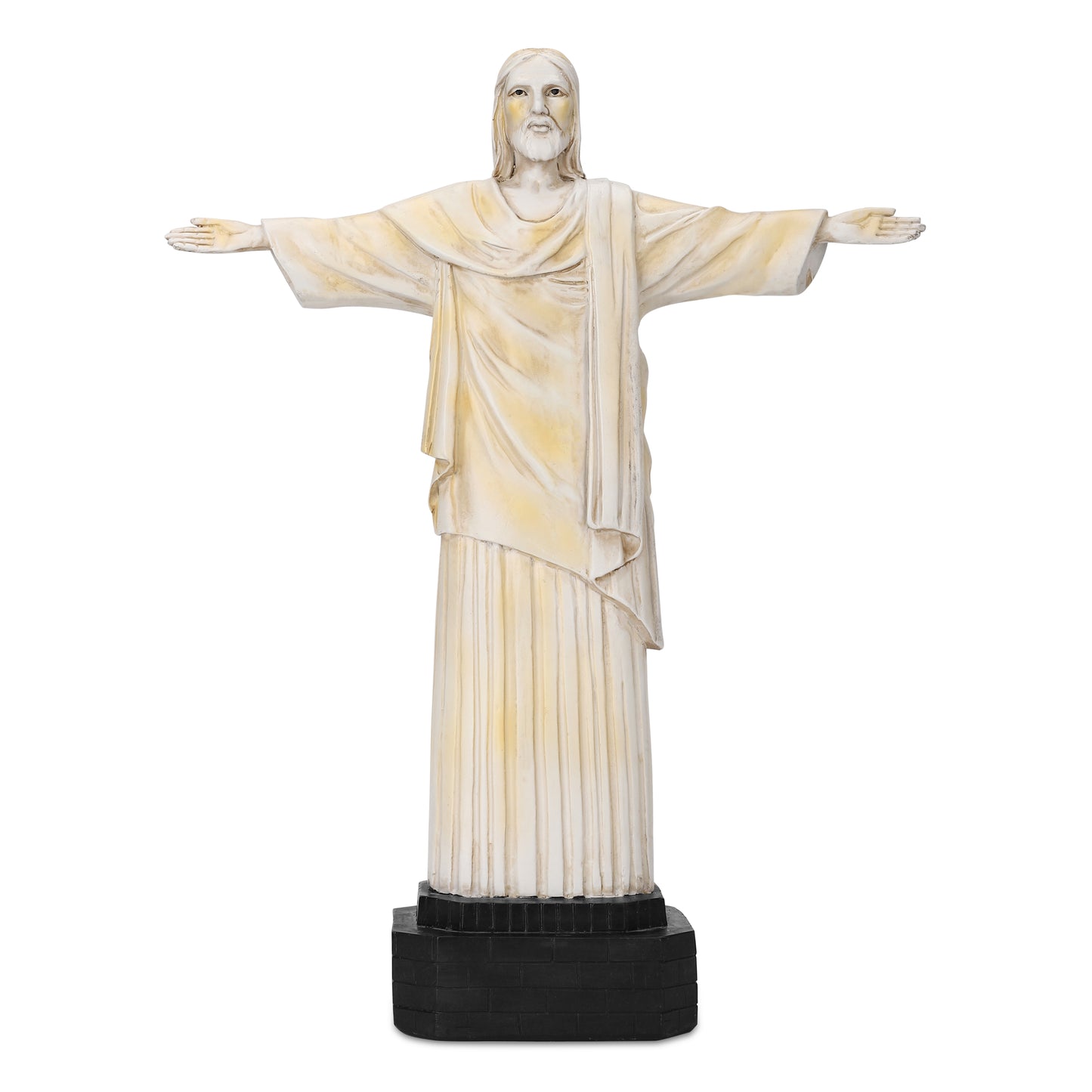 Jesus Statue with High-Power Solar Spotlight