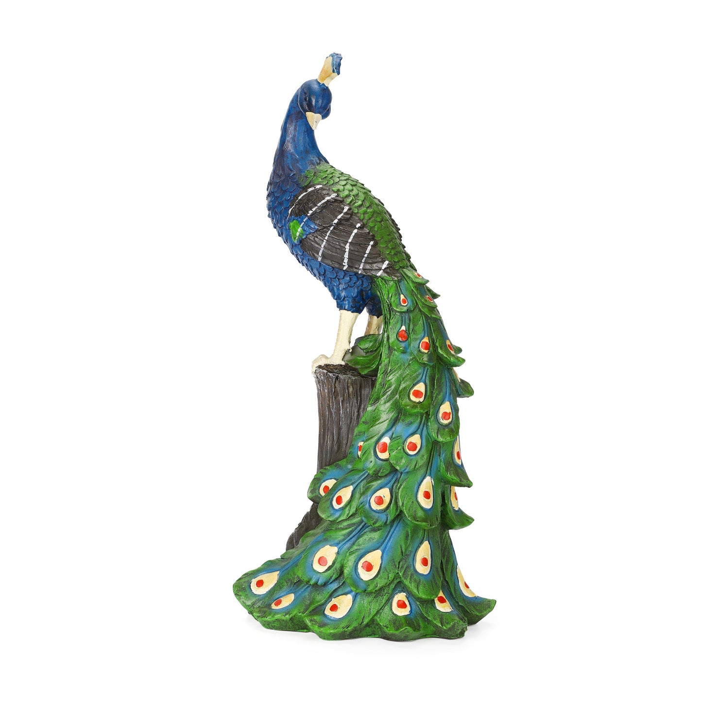 Peaceful Peacock Statue with High-Power Solar Spotlight