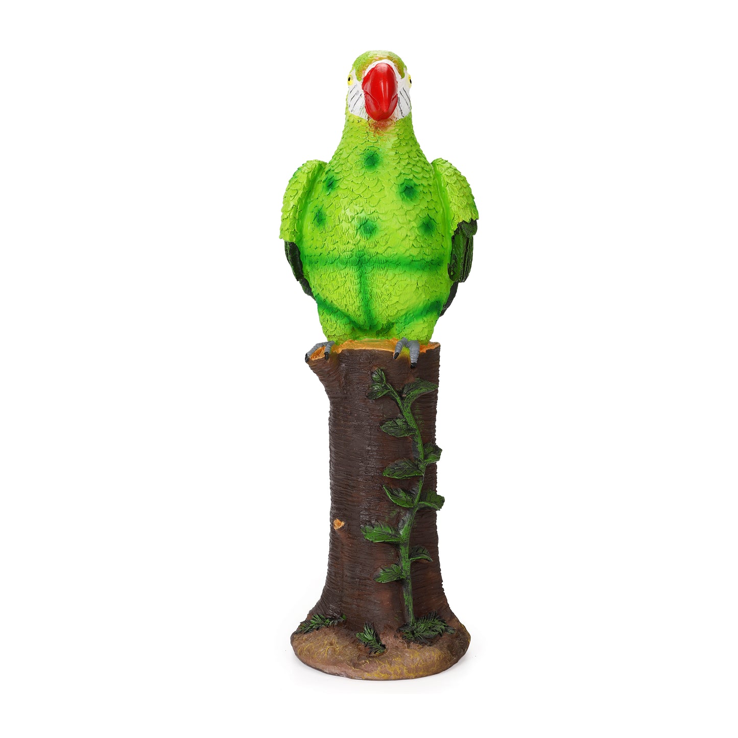 Green Parrot Statue with High-Power Solar Spotlight