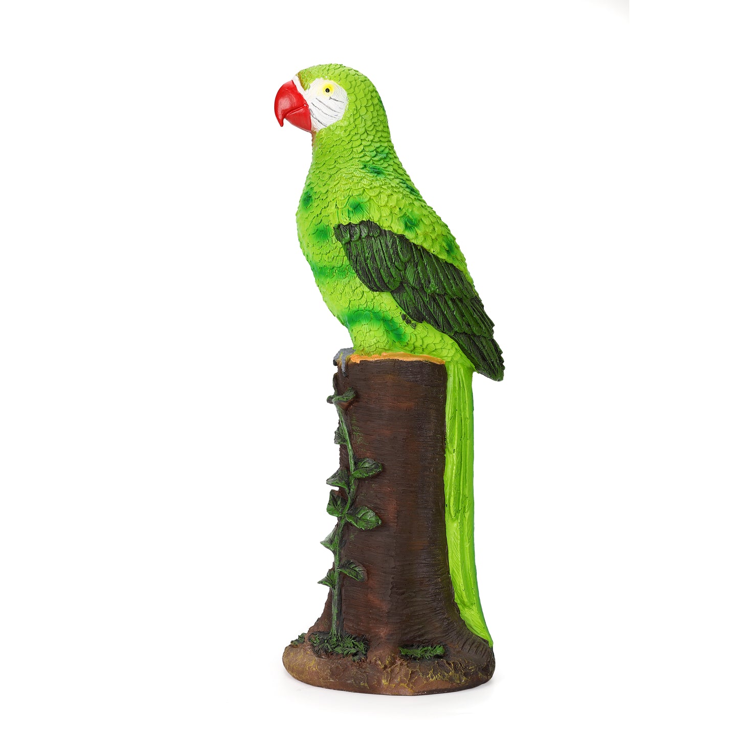 Green Parrot Statue with High-Power Solar Spotlight