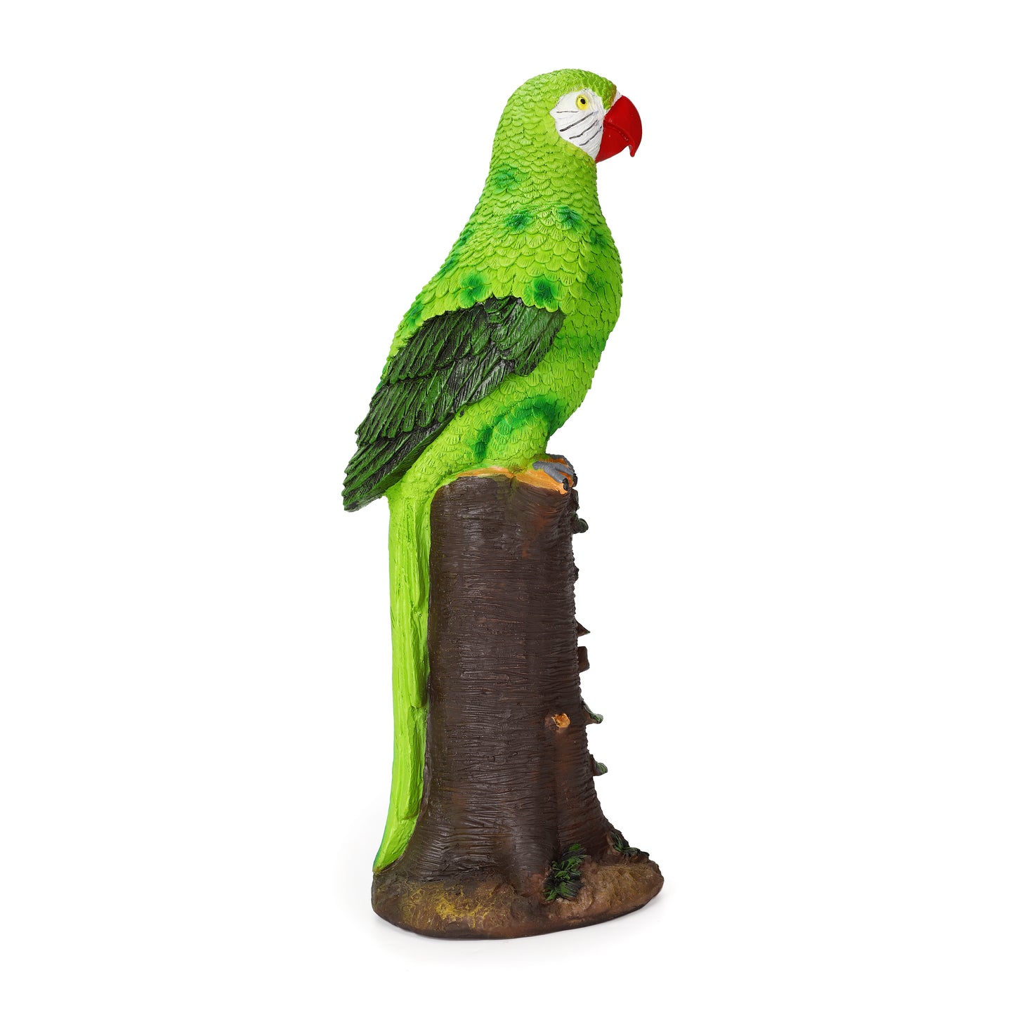 Green Parrot Statue with High-Power Solar Spotlight