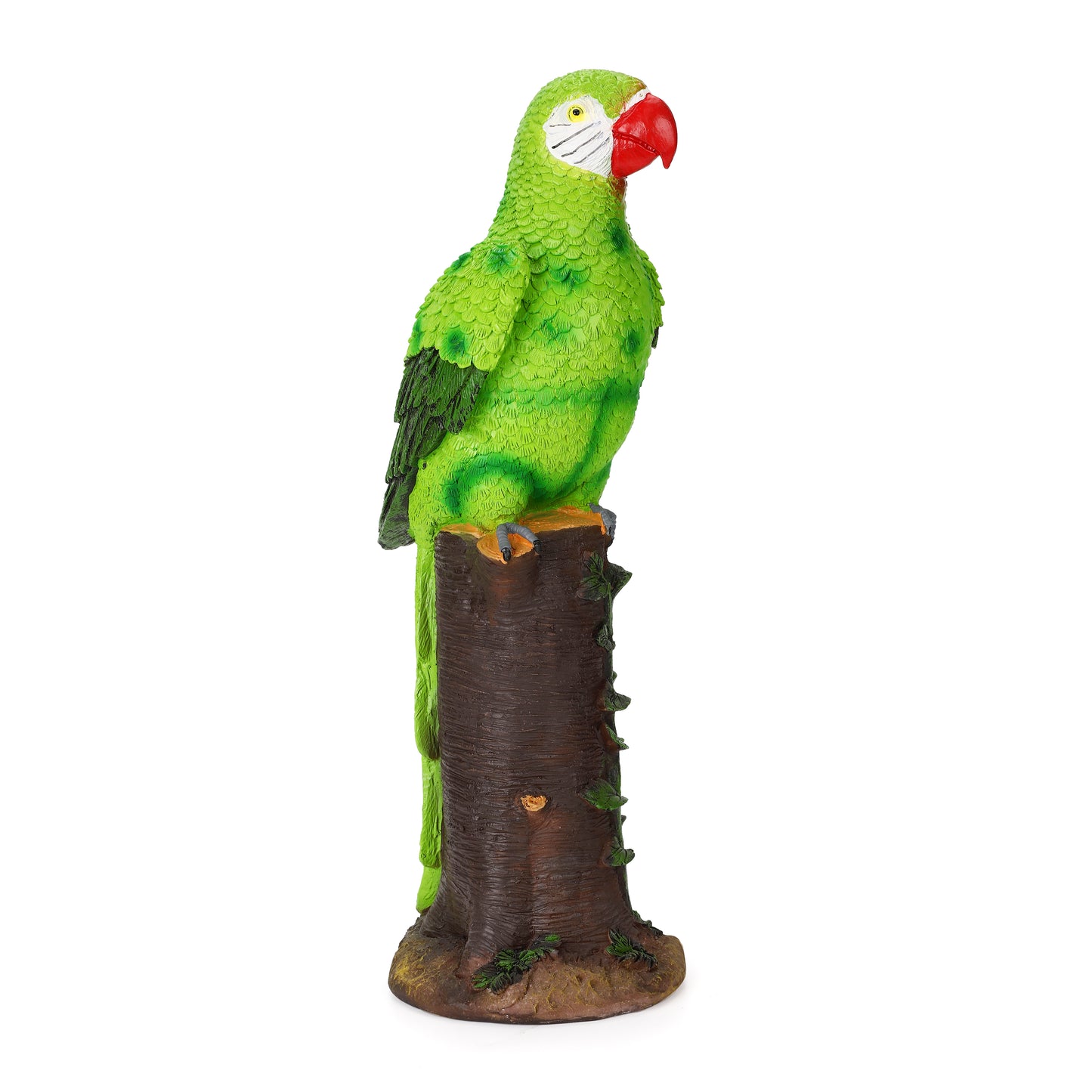 Green Parrot Statue with High-Power Solar Spotlight