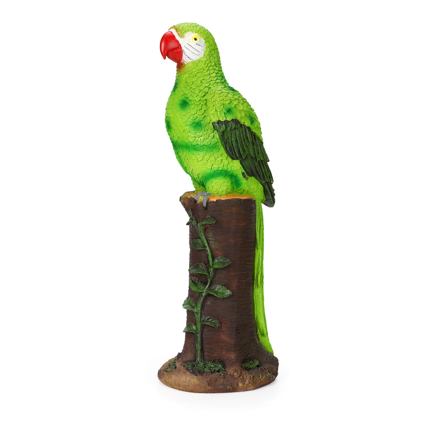 Green Parrot Statue with High-Power Solar Spotlight