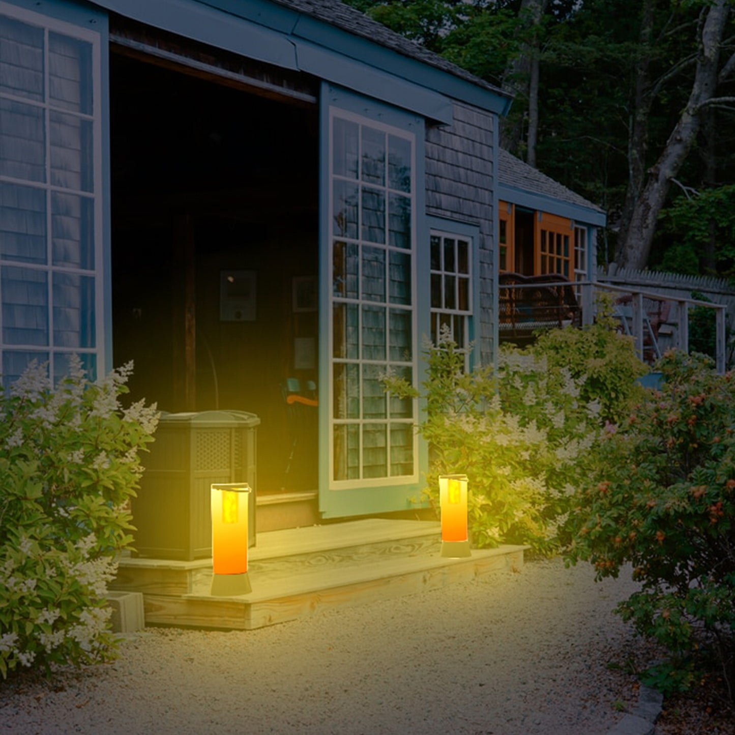 Solar Portable Cylinder Pathway Light (Flame Effect)